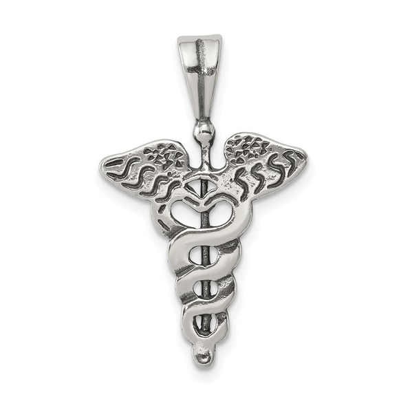 Sterling Silver Caduceus Charm - Picture 1 of 4